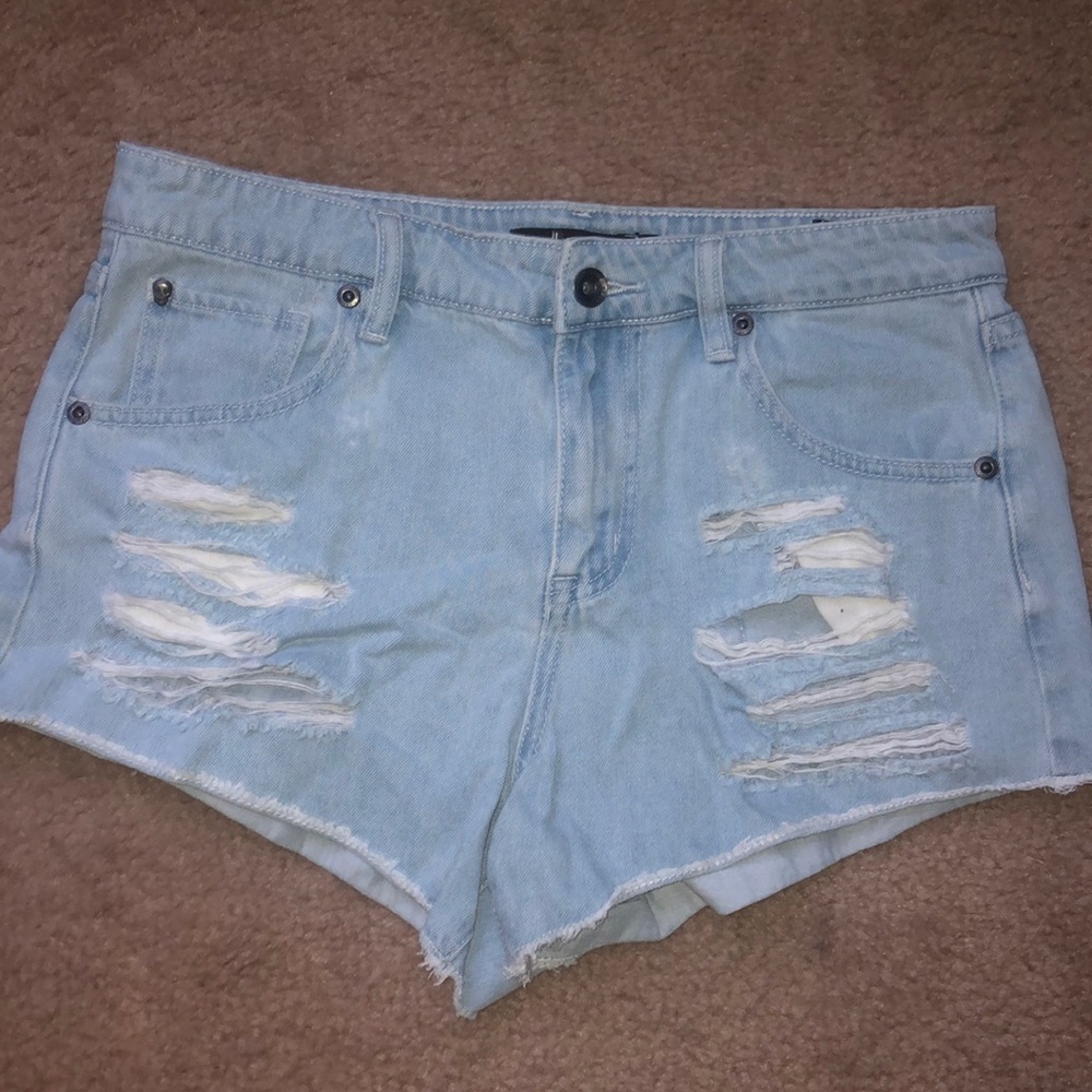 High rise jean shorts
